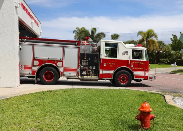 Palm Beach Gardens Florida Março 2019 Caminhão Dos Bombeiros Dos — Fotografia de Stock