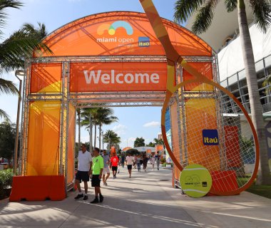 MIAMI GARDENS, FLORIDA - 27 Mart 2019: 2019 Miami Açık Miami Gardens, Florida