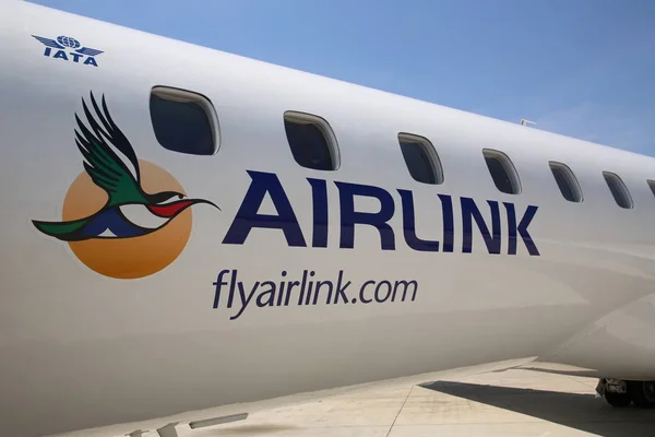 Mpumalanga Sydafrika Oktober 2018 Airlink Jet Asfalt Kruger Mpumalanga International — Stockfoto