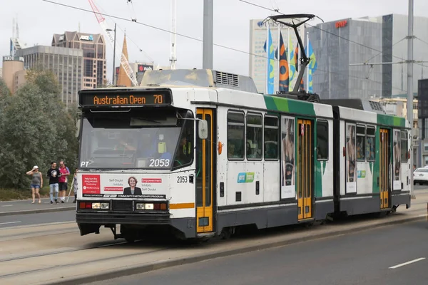 Melbourne Australië Januari 2019 Moderne Melbourne Tram Het Beroemde Iconische — Stockfoto