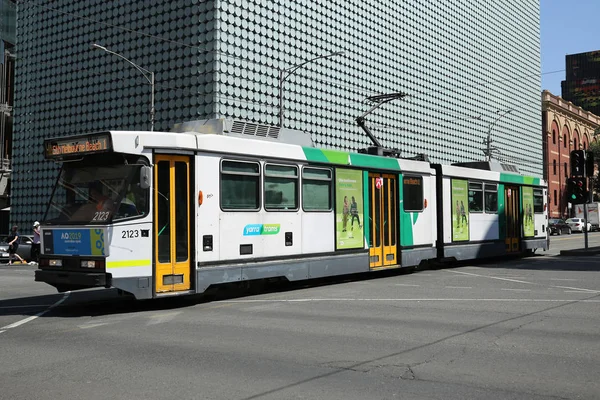 Melbourne Austrálie Ledna 2019 Moderní Melbourne Tramvaj Slavná Iconová Doprava — Stock fotografie