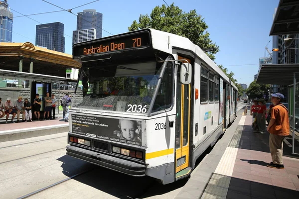 Melbourne Australië Januari 2019 Moderne Melbourne Tram Het Beroemde Iconische — Stockfoto