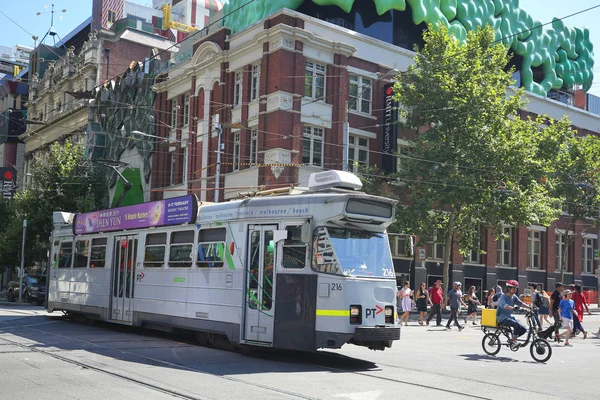 Melbourne Australië Januari 2019 Moderne Melbourne Tram Het Beroemde Iconische — Stockfoto