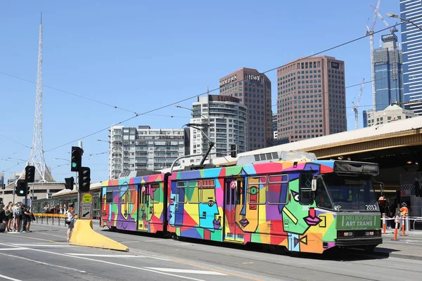 Melbourne Australien Januari 2019 Modern Melbourne Spårvagn Den Berömda Ikoniska — Stockfoto