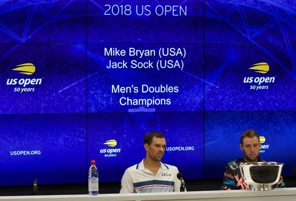 Nova Iorque Setembro 2018 2018 Open Men Doubles Champions Mike — Fotografia de Stock