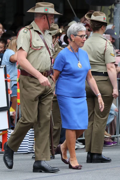 Melbourne Australia Січня 2019 Губернатор Вікторії Почесного Linda Dessau Inspecching — стокове фото