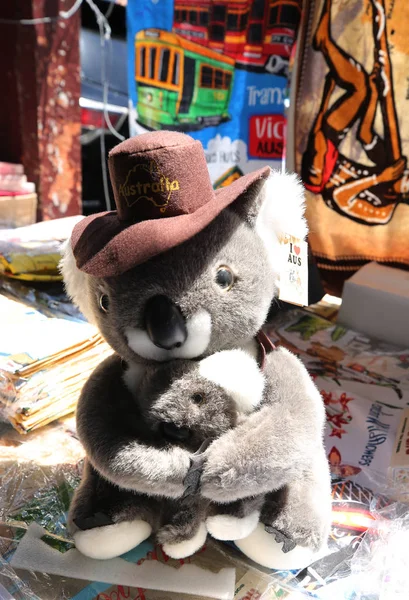 Melbourne Australia Enero 2019 Souvenirs Australianos Expuestos Queen Victoria Market — Foto de Stock