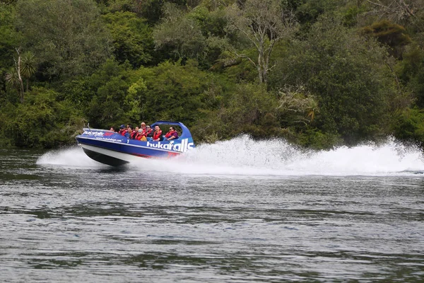 Wairakei New Zealand February 2019 Hukafalls Jet Boat Takes Tourists — Stock Photo, Image
