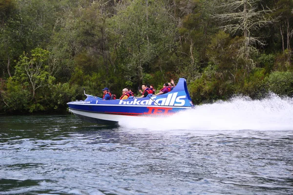 Wairakei New Zealand February 2019 Hukafalls Jet Boat Takes Tourists — Stock Photo, Image