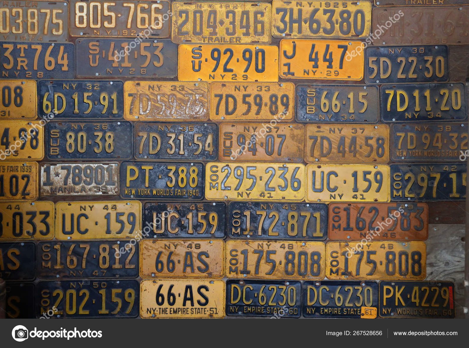 Old New York State Car License Plates – Stock Editorial Photo
