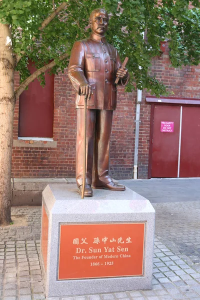 墨尔本 澳大利亚 2019年1月22日 澳大利亚墨尔本唐人街孙中山先生雕像 孙中山先生是近代中国的创始人 — 图库照片