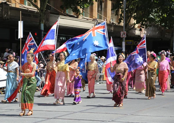 Melbourne Austrália Janeiro 2019 Comunidade Tailandesa Membros Victoria Participa Desfile — Fotografia de Stock