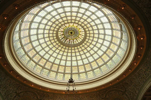 Chicago Illinois Mayo 2019 Cúpula Vidrio Tiffany Más Grande Del —  Fotos de Stock