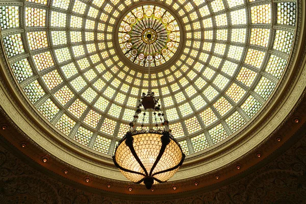 Chicago Illinois Mei 2019 Werelds Grootste Tiffany Glass Dome Preston — Stockfoto