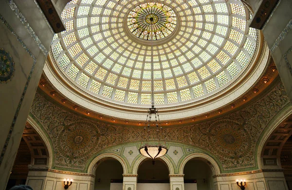 Chicago Illinois Mei 2019 Werelds Grootste Tiffany Glass Dome Preston — Stockfoto