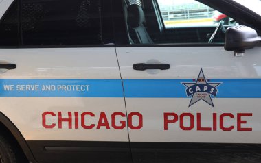Chicago, Illinois - 24 Mayıs 2019: Chicago Şehir Merkezinde Chicago Polis Departmanı araba