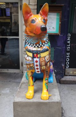 Chicago, Illinois - 24 Mayıs 2019: K9 Polisler Için Sanat Enstalasyon Heykelleri Chicago Şehir Merkezinde Chicago Polis Canine Rolü Vurgulayan Görüntülenen