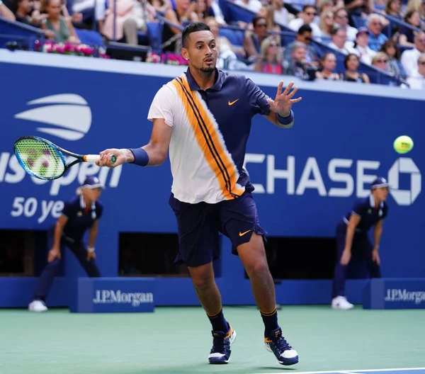 New York Szeptember 2018 Hivatásos Teniszező Nick Kyrgios Ausztrália Akcióban — Stock Fotó