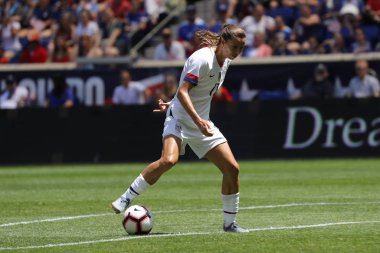 Harrison, NJ-26 Mayıs 2019: ABD kadın milli futbol takımı ileriye Tobin Heath #17 eylem Meksika karşı dostu oyun sırasında Harrison, NJ 2019 kadın Dünya Kupası için hazırlık olarak