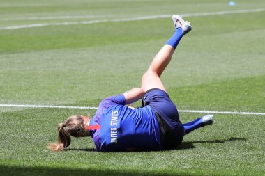 Harrison, Nj - 26 Mayıs 2019: ABD Kadın Milli Futbol Takımı kalecisi Alyssa Naeher, Meksika ile oynanan hazırlık maçından sonra 2019 Kadınlar Dünya Kupası için Uğurlama Kutlaması sırasında #1