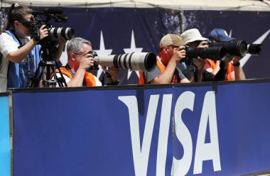 Harrison, Nj - 26 Mayıs 2019: Red Bull Stadyumu'nda düzenlenen hazırlık maçında abd kadın milli futbol takımı ve Meksika'da 2019 Kadınlar Dünya Kupası hazırlıkları sırasında Harrison, Nj