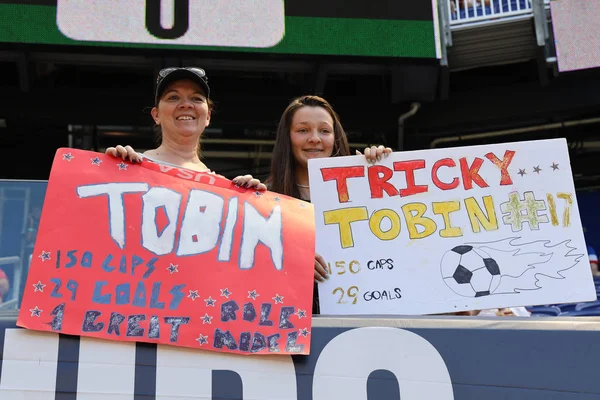 Harrison Mai 2019 Fußballfans Unterstützen Fussballnationalmannschaft Der Frauen Red Bull — Stockfoto