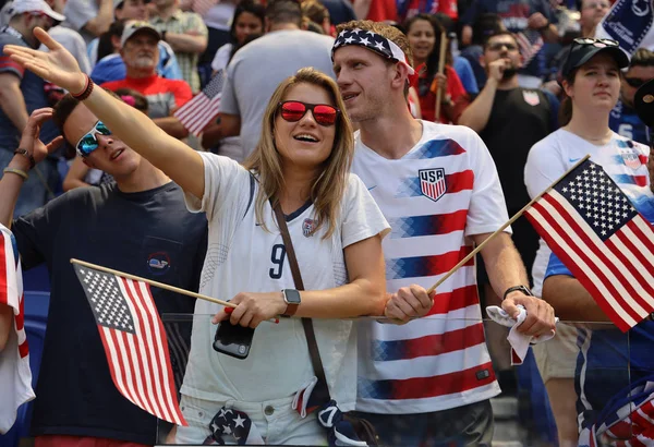 Harrison Maj 2019 Fotbollsfans Stödja Amerikanska Kvinnors National Soccer Team — Stockfoto