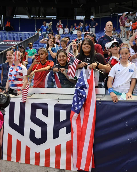 Harrison Maj 2019 Fotbollsfans Stödja Amerikanska Kvinnors National Soccer Team — Stockfoto