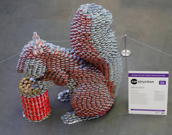 New York Listopadu 2018 Potraviny Sochařství Ročních Nyc Canstruction Soutěži — Stock fotografie