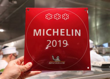 New York - 22 Haziran 2019: Manhattan'ın merkezinde üç Michelin yıldızlı restoran Le Bernardin