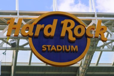 MIAMI GARDENS, FLORIDA - MARCH 27, 2019: Hard Rock Stadium during 2019 Miami Open in Miami Gardens, Florida clipart