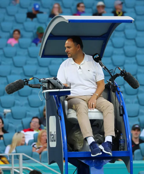 Miami Gardens Florida March 2019 Chair Umpire Mohamed Lahyani Quarter — Stock Photo, Image