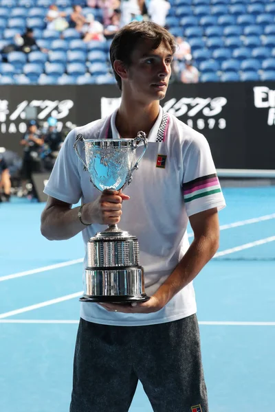 Melbourne Australia Styczeń 2019 2019 Australian Open Champion Lorenzo Musetti — Zdjęcie stockowe