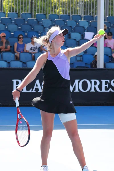 Melbourne Australia Gennaio 2019 Tennista Danese Clara Tauson Azione Durante — Foto Stock