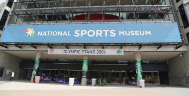 Melbourne, Avustralya - 27 Ocak 2019: Melbourne, Victoria'daki Melbourne Kriket Sahası içinde yer alan Ulusal Spor Müzesi. Avustralya sporuna adanmış bir müzedir. 