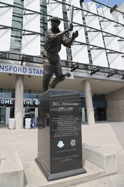 Melbourne Australia Enero 2019 Estatua Del Jugador Críquet Sir Bill — Foto de Stock
