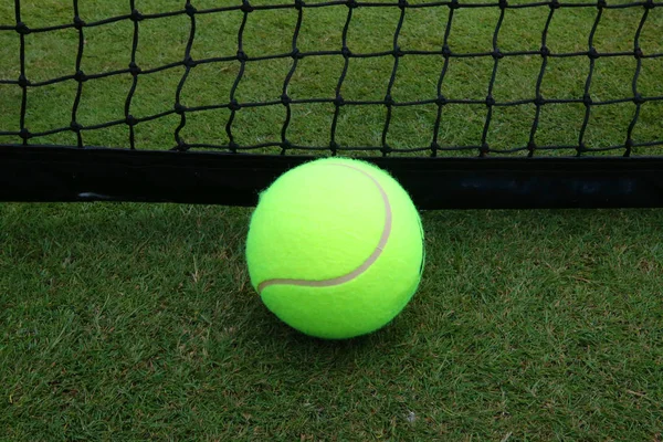 Pelota Tenis Cancha Tenis Hierba — Foto de Stock