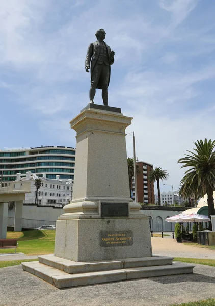 Kilda Austrália Janeiro 2019 Estátua Capitão James Cook Frente Esquadrão — Fotografia de Stock