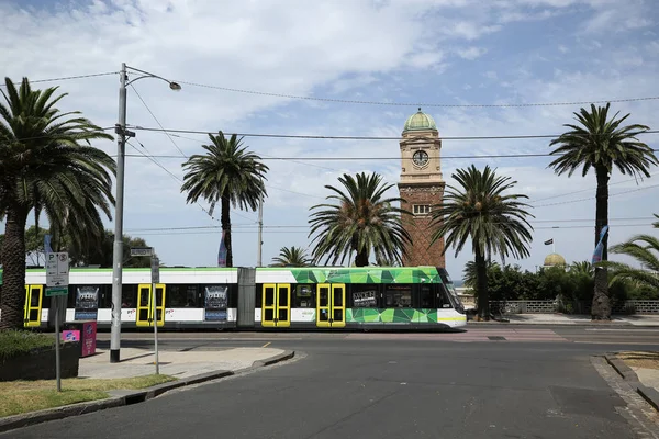 Melbourne Australia Enero 2019 Moderno Tranvía Melbourne Famoso Transporte Icónico — Foto de Stock
