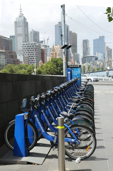 Melbourne Avustralya Ocak 2019 Melbourne Bike Share Istasyonu Melbourne Bike — Stok fotoğraf