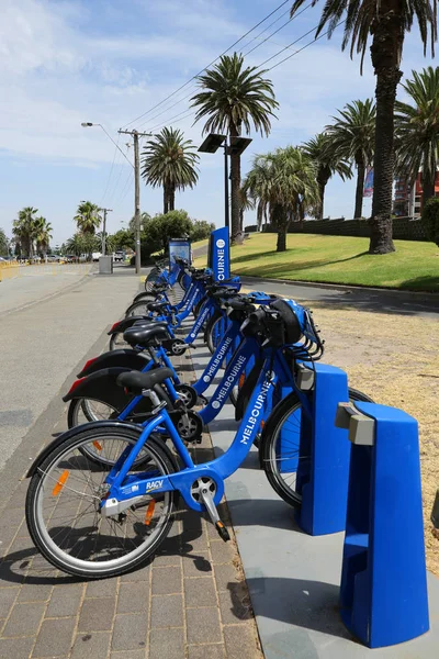 Melbourne Australië Januari 2019 Melbourne Bike Share Station Kilda Melbourne — Stockfoto