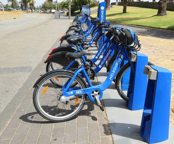 Melbourne Avustralya Ocak 2019 Kilda Daki Melbourne Bike Share Istasyonu — Stok fotoğraf