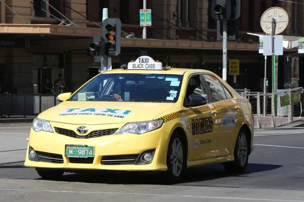 Melbourne Österrike Januari 2019 Taxitaxi Centrala Melbourne Australien — Stockfoto