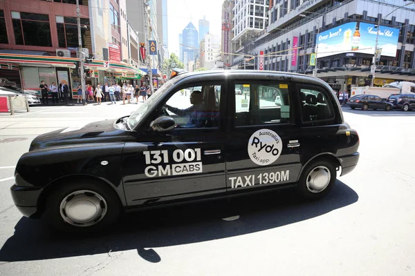 Melbourne Australya Ocak 2019 Melbourne Avustralya Şehir Merkezinde Taksi — Stok fotoğraf