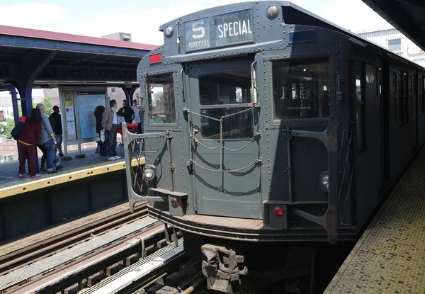 Brooklyn New York Juni 2015 Vintage Subway Car Bij Brighton — Stockfoto