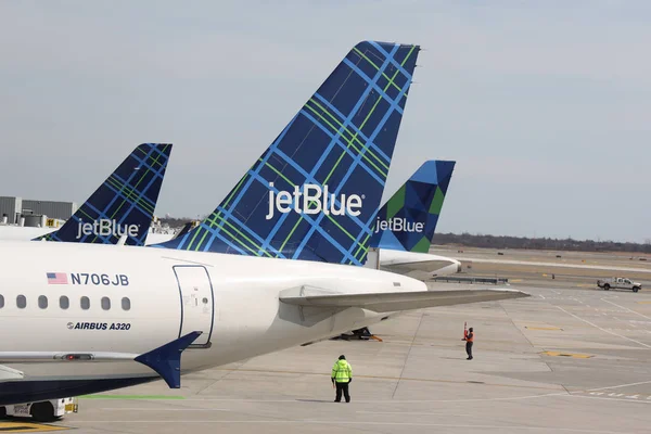 New York Maart 2019 Jetblue Vliegtuig Tarmac John Kennedy International — Stockfoto