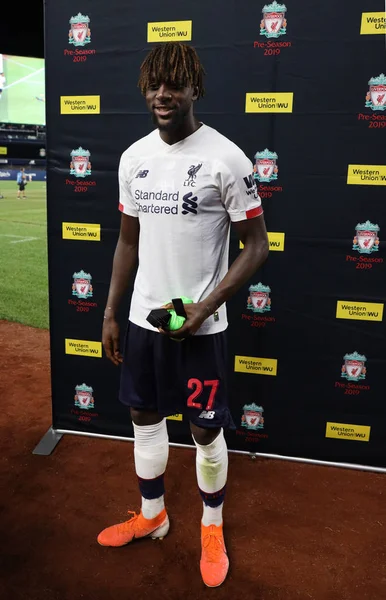 Nova Iorque Julho 2019 Forward Divock Ogiri Liverpool Durante Conferência — Fotografia de Stock