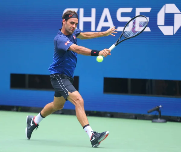 Nova Iorque Agosto 2019 Campeão Grand Slam Roger Federer Suíça — Fotografia de Stock