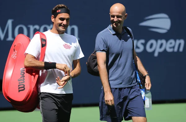 Nueva York Agosto 2019 Veces Campeón Del Grand Slam Roger — Foto de Stock