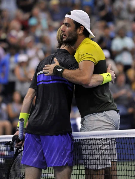 Nueva York Septiembre 2019 Tenista Profesional Matteo Berrettini Italia Celebra —  Fotos de Stock